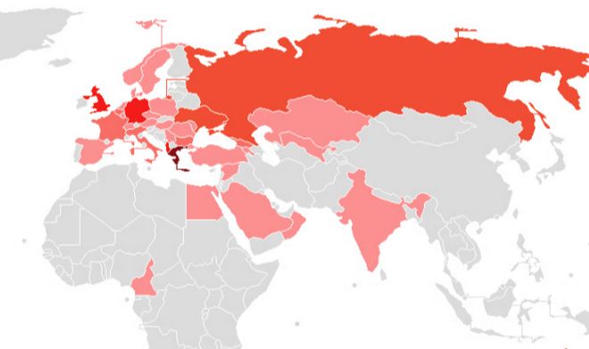 Ποιες είναι οι χώρες που συγκεντρώνουν τους περισσότερες απόδημους και νεο-μετανάστες Έλληνες (χάρτης)